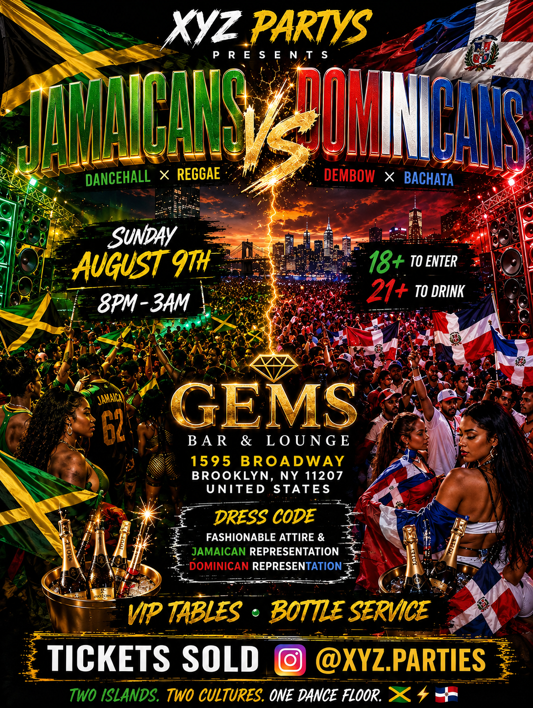 Jamaicans vs Dominican 🇩🇴🇯🇲 (18+) | Gems Bars & Lounge 📍
